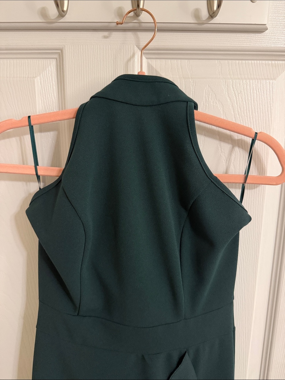 Dark Green Halter Slit Dress